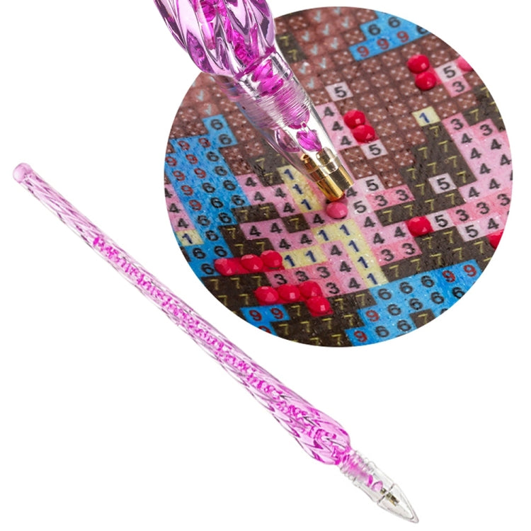 Purple glitter diamond painting pen with gold metal tip
