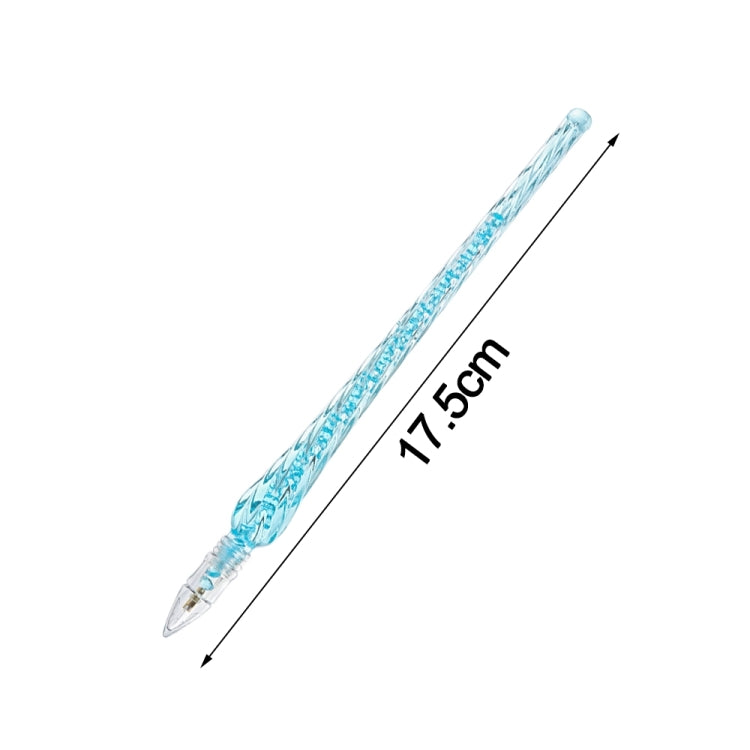 Blue glitter diamond painting pen with pointed metal tip, 17.5 cm