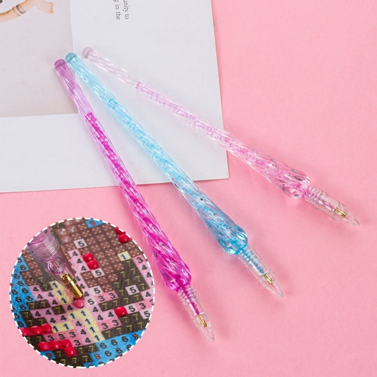 Diamond painting pens, purple and blue glitter barrels with clear tips