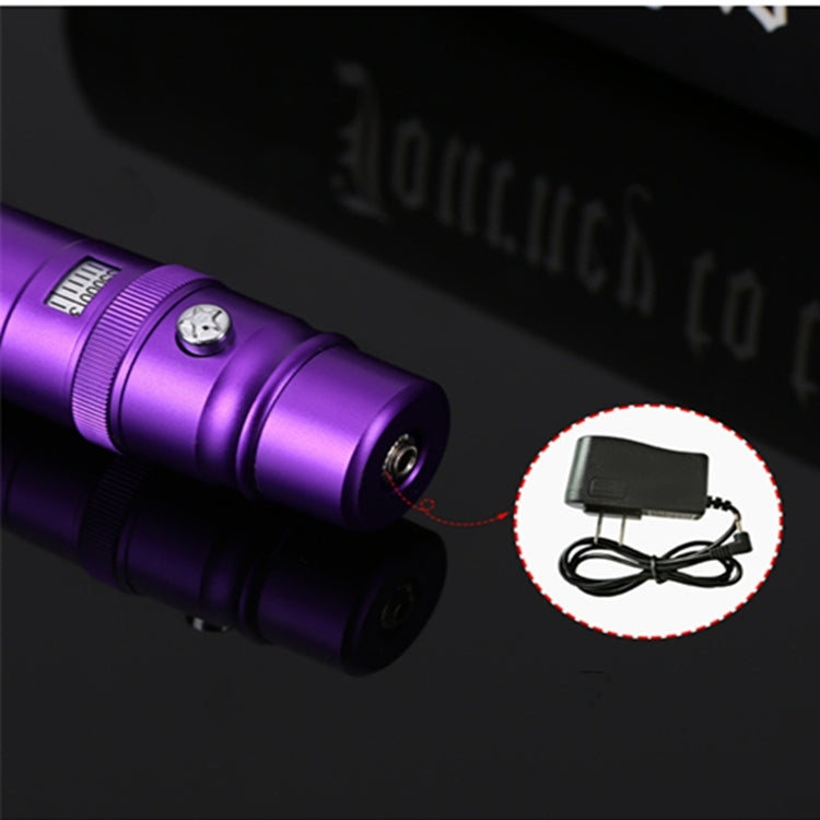 Purple semi-permanent tattoo pen instrument with needle tip and grip, apprentice style