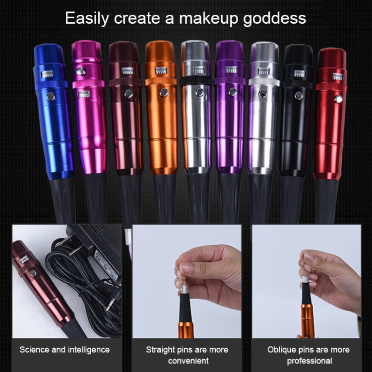 Multi-color semi-permanent tattoo pen set with needle tips and caps