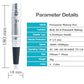 Silver semi-permanent tattoo pen with black grip and measurement detail