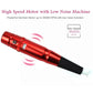 Red semi-permanent tattoo pen with black handle and needle tip