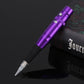 Purple semi-permanent tattoo pen instrument with pointed needle tip and cap