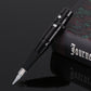 Black semi-permanent tattoo pen instrument with needle tip and metal grip