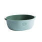 Light green plastic vegetable drain basket bowl with side handles