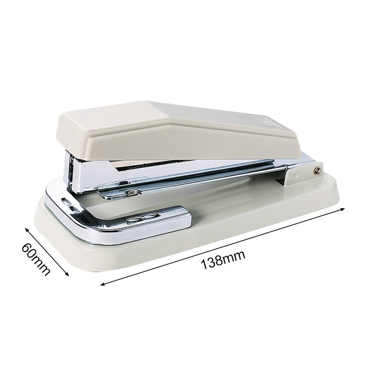 White portable stapler with chrome stapling mechanism and compact base