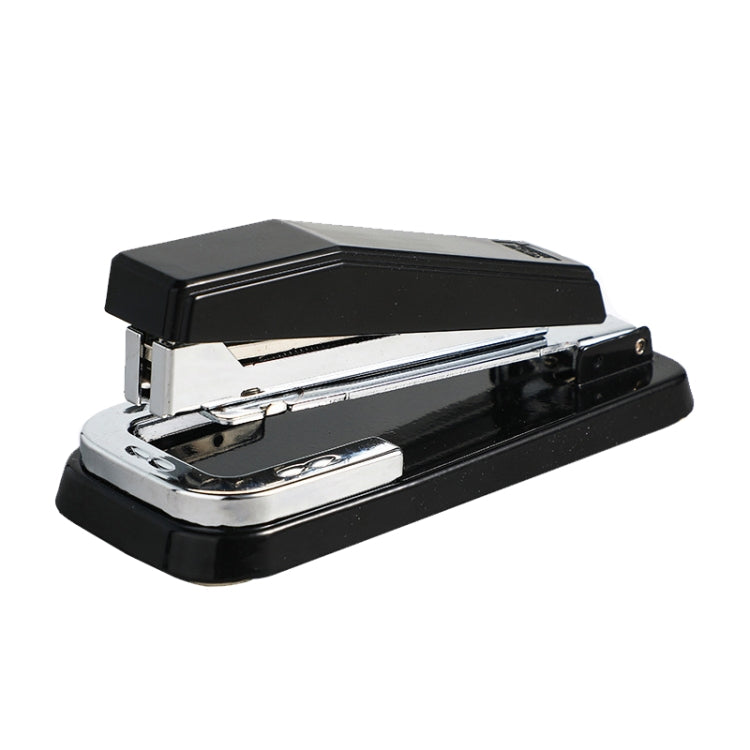 Black portable stapler with chrome lever and closed top cover