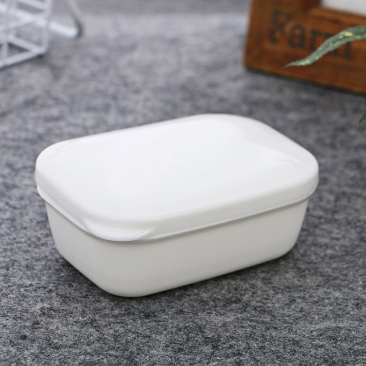 White plastic travel soap box with snap-close lid
