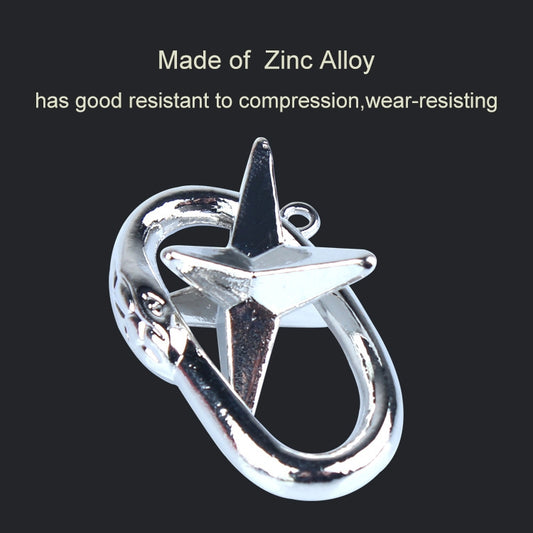 Chrome zinc alloy lock puzzle with star-shaped frame and circular ring shackle