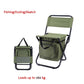 Olive folding chair with backrest and matching storage bag