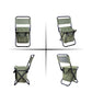 Foldable olive folding chair with backrest and attached storage bag, shown open and folded