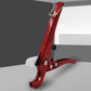 Red tube cutter scissors with curved blade head, arched frame, and handle grips