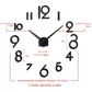 Black acrylic wall clock with large 3D numerals, long and short hands