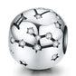 S925 sterling silver zodiac charm bead with star constellations and Aries symbol detail