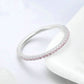 Sterling silver ring with pink pavé stones