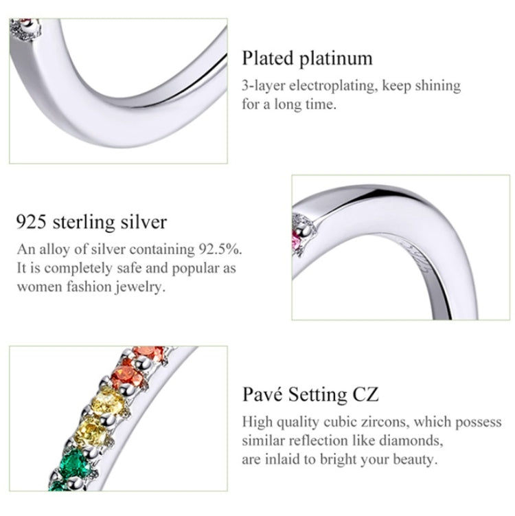 Sterling silver ring with pavé-set multicolor zircon stones