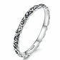 Sterling silver 925 ornate scrollwork band ring, polished silver tone