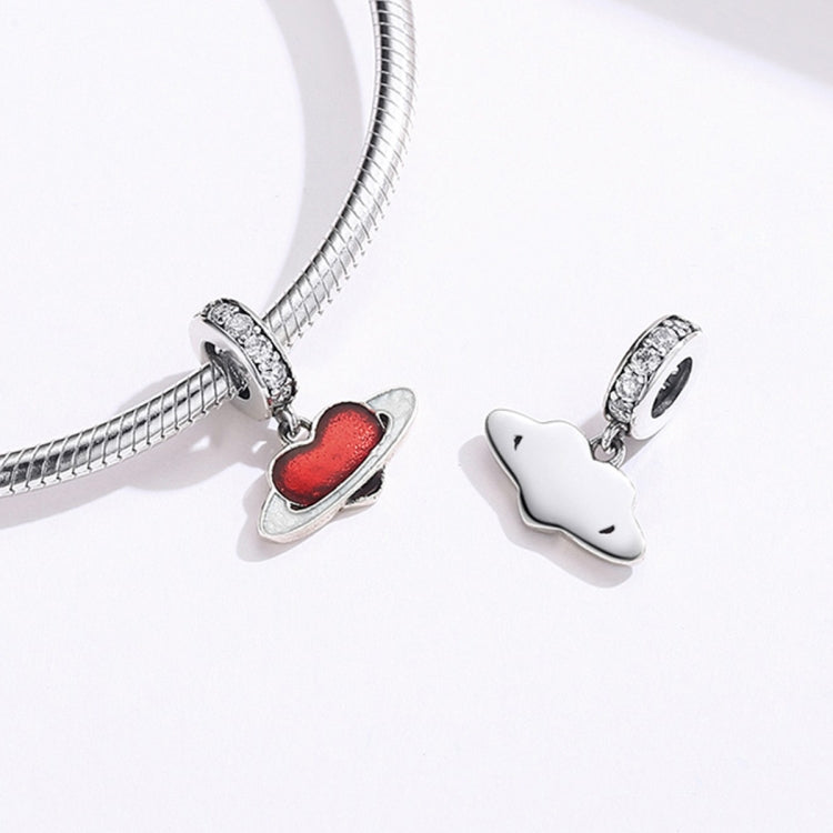 Sterling silver charm pendants with red heart planet and white cloud