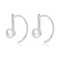 S925 sterling silver hoop earrings with white shell pearl bead