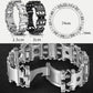 Multifunction tool bracelet set with size markings (24cm), silver and black links