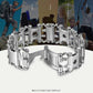 Multifunction tool bracelet, silver-tone links with built-in tool sections