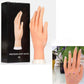 Positionable manicure practice artificial hand model with wrist base and raised fingers.