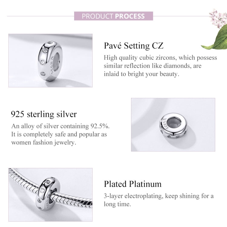 S925 sterling silver zircon beaded bracelet charm product process infographic