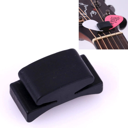 Black rubber guitar string head clip with side notch slot