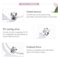 Baby koala charm bead made of silver with enamel accents and oxidized texture