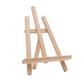 Light wood A-frame tabletop easel stand for phones and tablets, folding design
