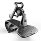 Car phone holder bracket with spring clip, black textured base and viewing cradle