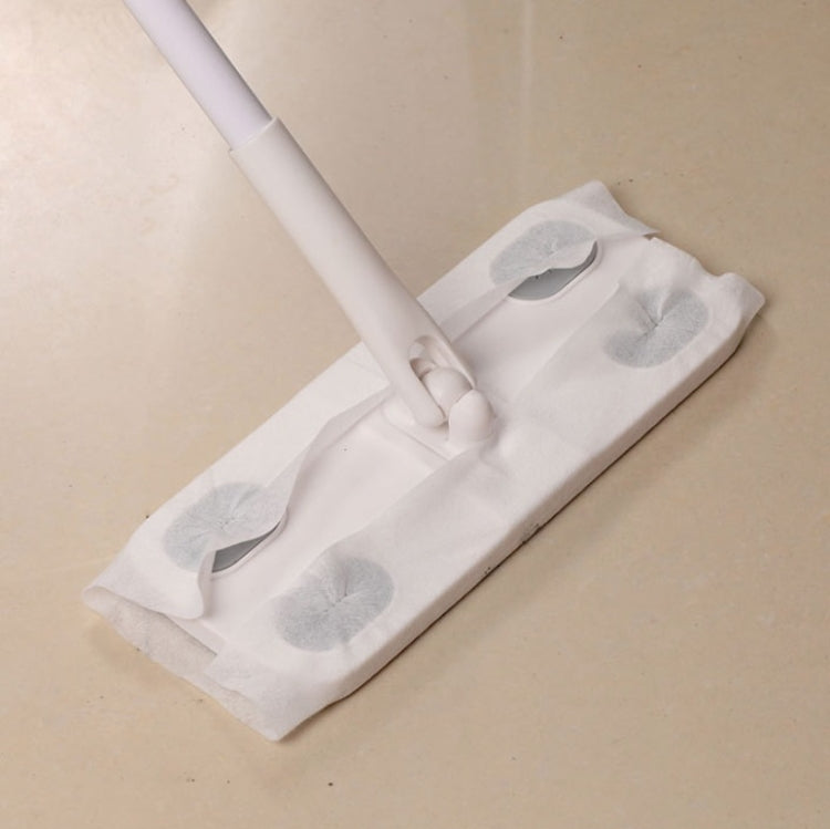 Flat mop base holding a disposable dust removal cloth pad