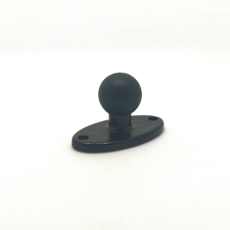 Black ball-head bracket adapter with round base plate and visible mounting holes