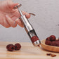 Handheld stainless steel date pitting device with red coring tip