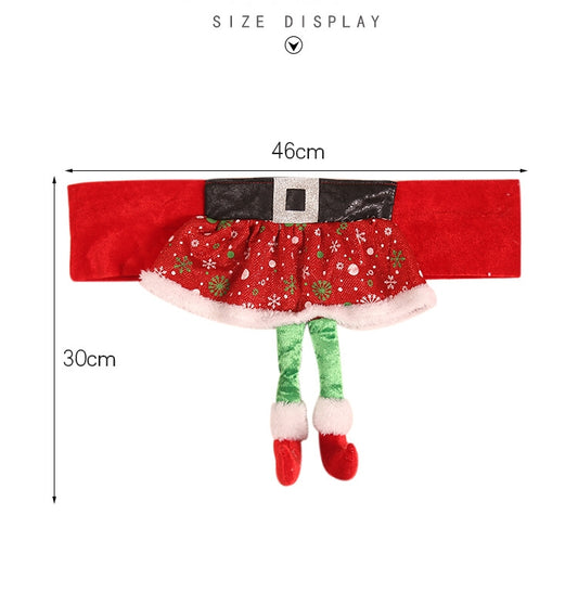 Red Santa chair cover decoration with 46cm width and 30cm hanging legs