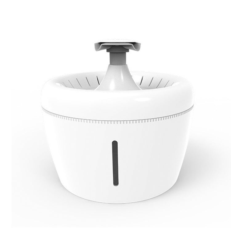 White electric pet water dispenser with central pump column and side water outlet bar