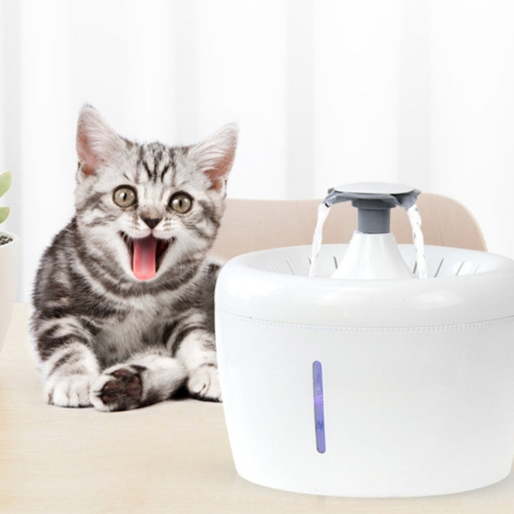 Electric pet water dispenser with blue indicator slot and open top