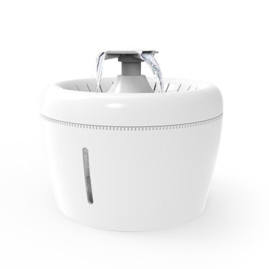 White electric pet water dispenser with top pump outlet and side indicator bar