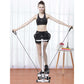 Hydraulic stepper with arm handles and foot pedals for low-impact standing workout
