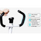 Hydraulic stepper handlebar with black foam grips on white frame