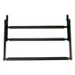 Foldable metal guitar display stand shown in compact, folded side view