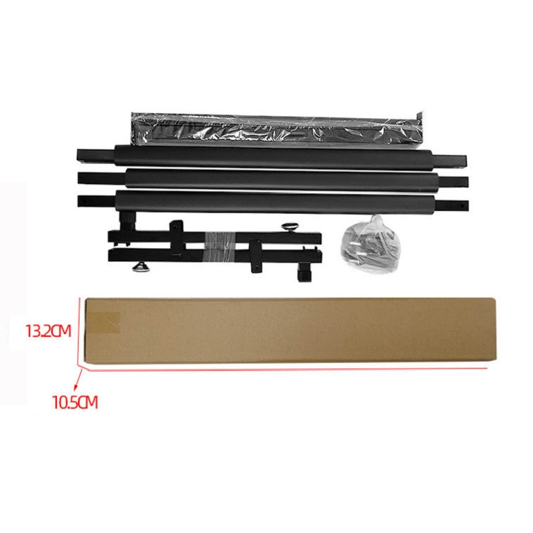 Foldable guitar stand parts kit with metal rails, screws, and protective bag