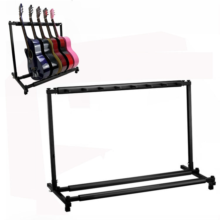 Foldable metal guitar display stand shelf, empty multi-rack frame