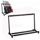 Foldable metal guitar display stand shelf with guitars on rack and long base