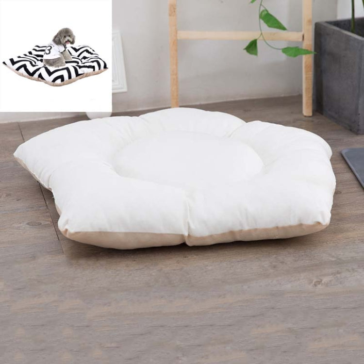 Dog sleeping mat bed with white quilted cushion cover