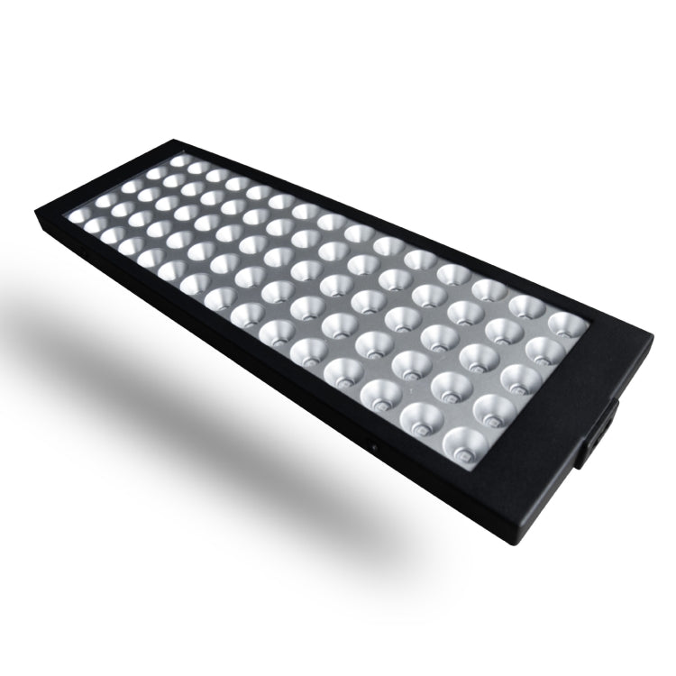 Ultra-thin plant growth light with silver dome LED array, black rectangular housing