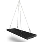 Ultra-thin plant growth light with hanging cords and hooks, black rectangular fixture