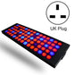 Ultra-thin plant growth light with UK plug, rectangular LED panel glowing red and blue