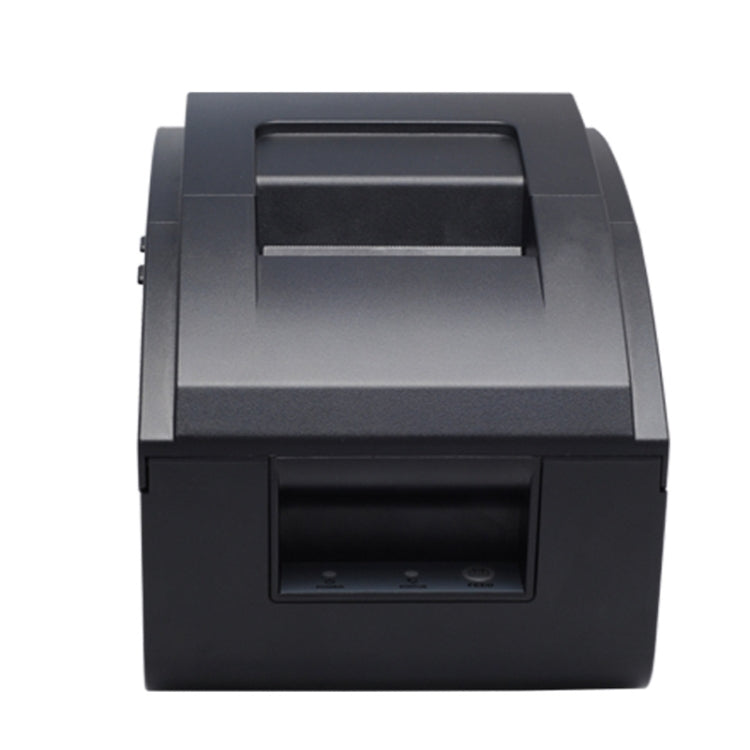 Black dot matrix invoice printer front view with open paper output cover